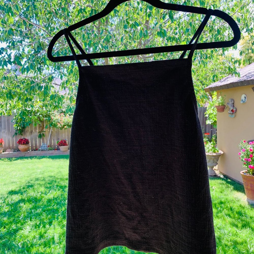 Madewell Black Square neck Apron Tank (Sz:XL)